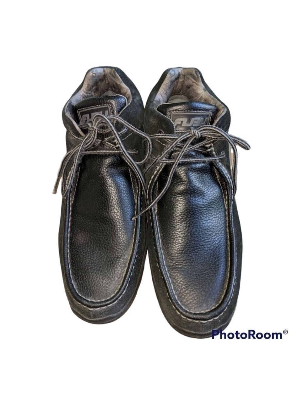 FUBU black leather chukka boots Size 13 Comfort Vintage